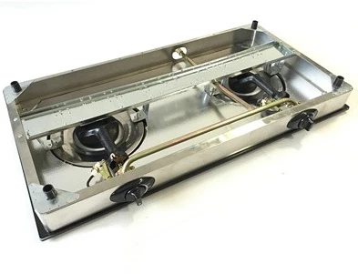 
Household Table Gas Stove Cast Iron 2 Burner With Brass Cap 
