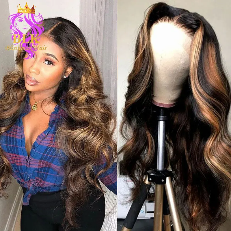 

Raw Indian Cutcicle Aligned 100% Human Hair Bleach Knot Pre Plucked piano wigs HD Full Lace Transparent Lace Front Highlight Wig