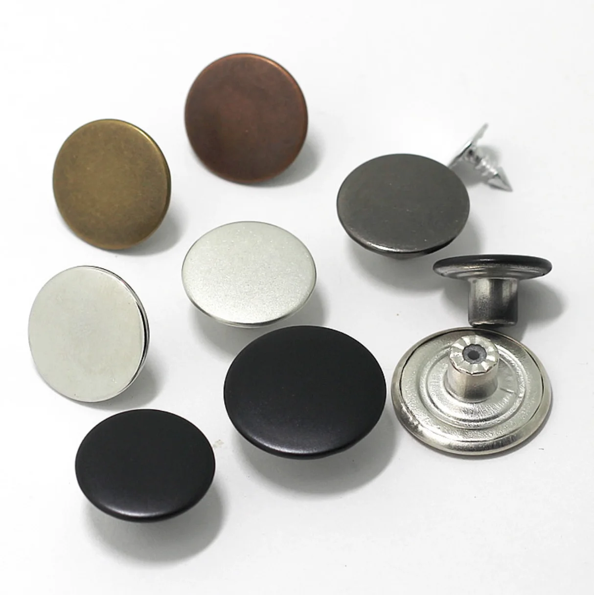 

Custom brand flat blank metal shank brass button for jeans