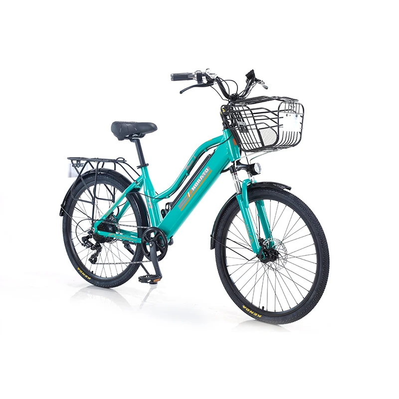 

vintage 7 speed 26 inch mid drive 2 seater 350W 36v 10AH Hidden battery ladies e bike city electric city bicycle