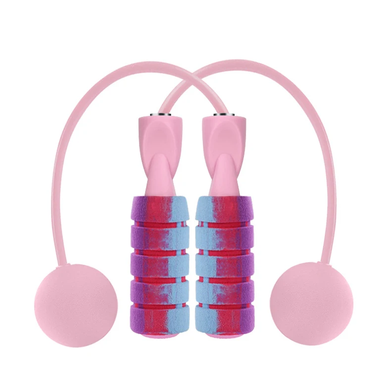 

1 Pair Exercise Bearing Speed Jumping Rope Training Fitness Equipments Weight-bearing Rubber Skipping Rope And Ball Indoor Mute, Black/blue/red