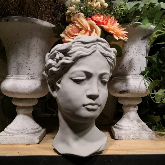 

Resin Human Face Vase Artificial Human Face Planter Sculpture For Garden Home Decor, Pic show