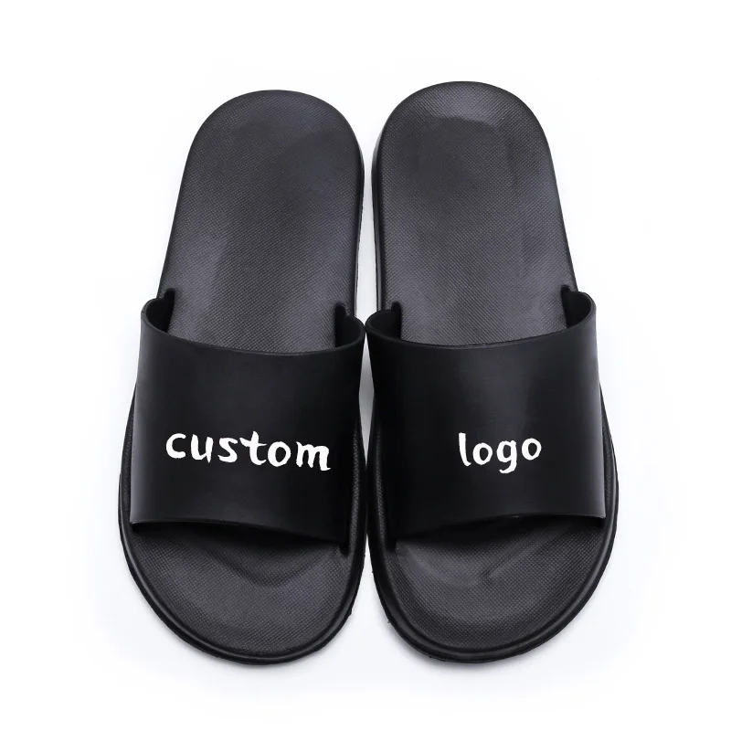 

OEM Custom Black Slides Footwear Sandal PVC Custom Logo Slippers Men Plain Blank Slide Sandal Slippers Custom Logo Slide, Picture