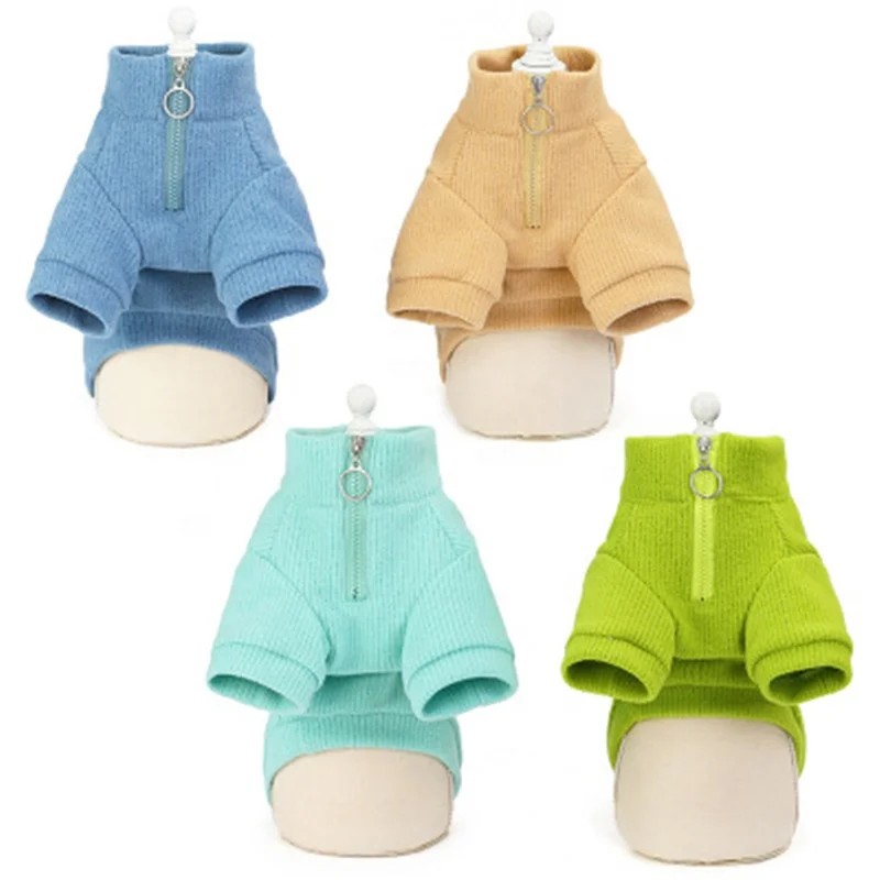 

New Style Zipper Slim Pet Clothing, Blue/green/brown/light blue