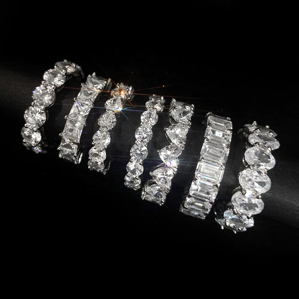 

Hot Sale Product 925 Sterling Silver Stunning Women Wedding Baguette Moissanite Diamond Ring