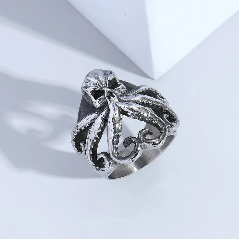 

2023 Fashion Jewelry Octopus Ring Making Old Metal Octopus Ring Men's Ring