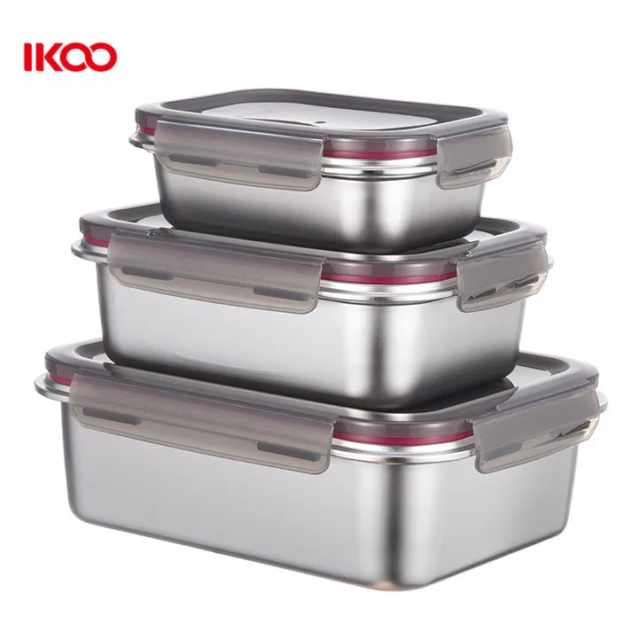 

Eco-friendly airtight reusable snack storage 316 304 stainless steel food container