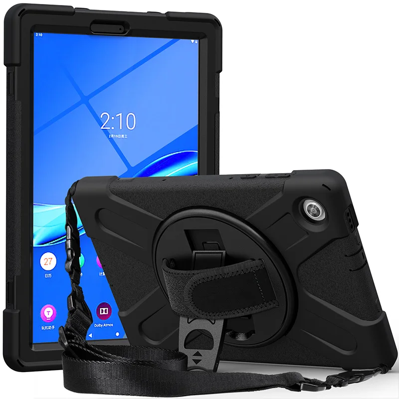 

Heavy Duty Case for Lenovo Tab M10 HD (2nd Gen) 2020 10.1 Inch Rugged Case with Strap Kickstand Shoulder Belt for TB-X306F