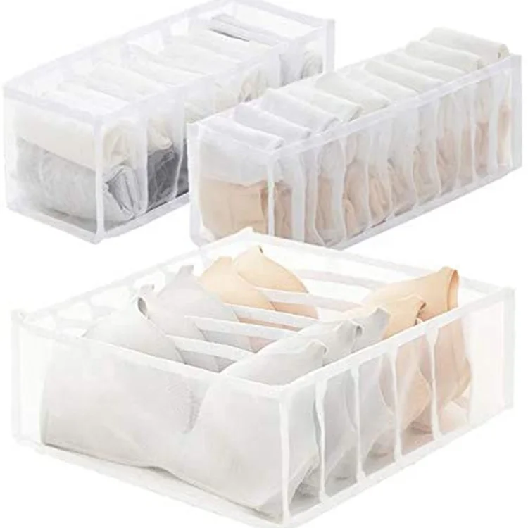 

Underwear Socks Drawer Mesh Organizer Divider Storage Box Set for Women, Customized color