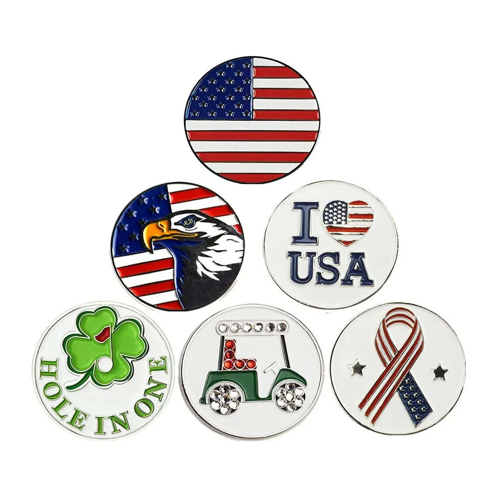 

Alloy Soft Enamel Technique Golf Ball Marker for Hat Clips Golf Divot Tools Marks, Customized color