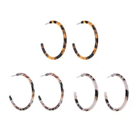 

ed00188c Hot Sell Tortoiseshell Acetate Earrings Big Acrylic Circle Hoop Earrings For Women