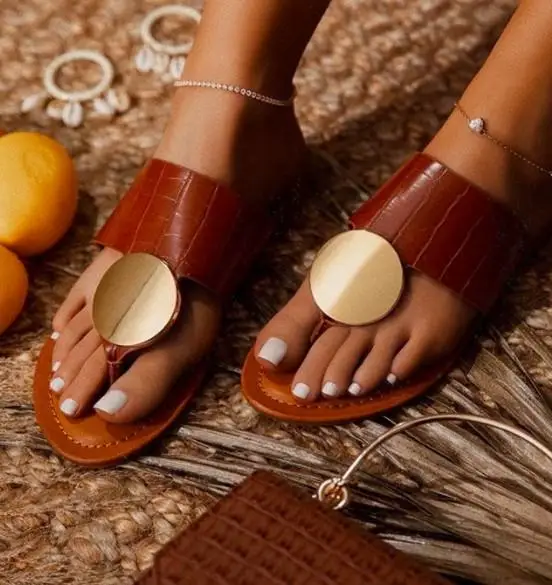 

2021 custom brand designer fashion ladies luxury thong toe summer casual slides shoes women flat slippers sandals, Apricot , brown, black