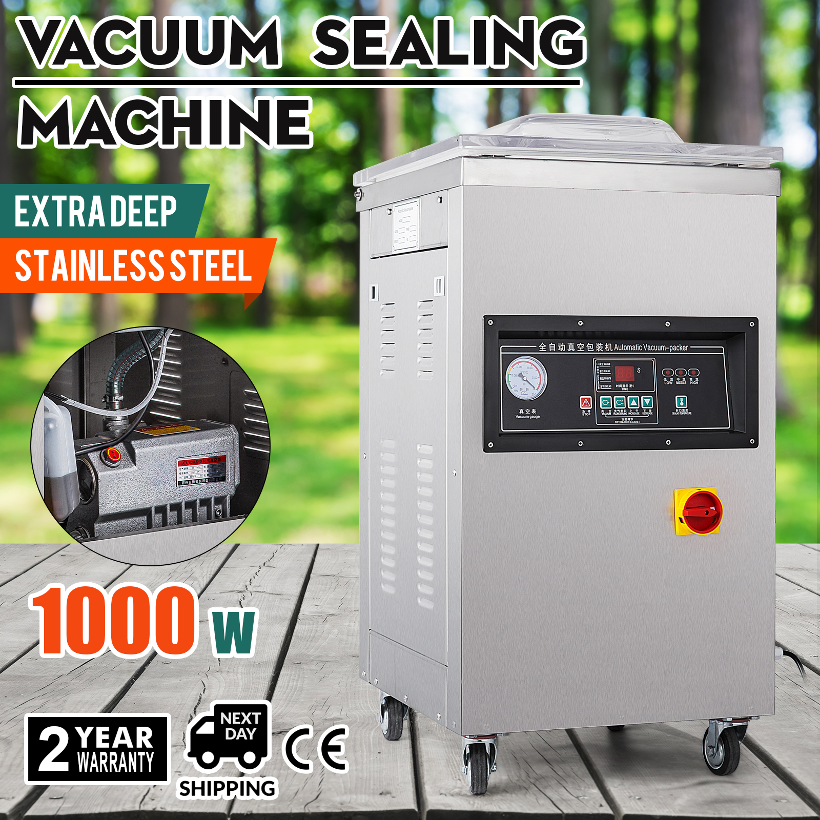 Vacuum Sealer Dz400/2e Automatic Extra Deep 200mm Food Vacuum Sealing