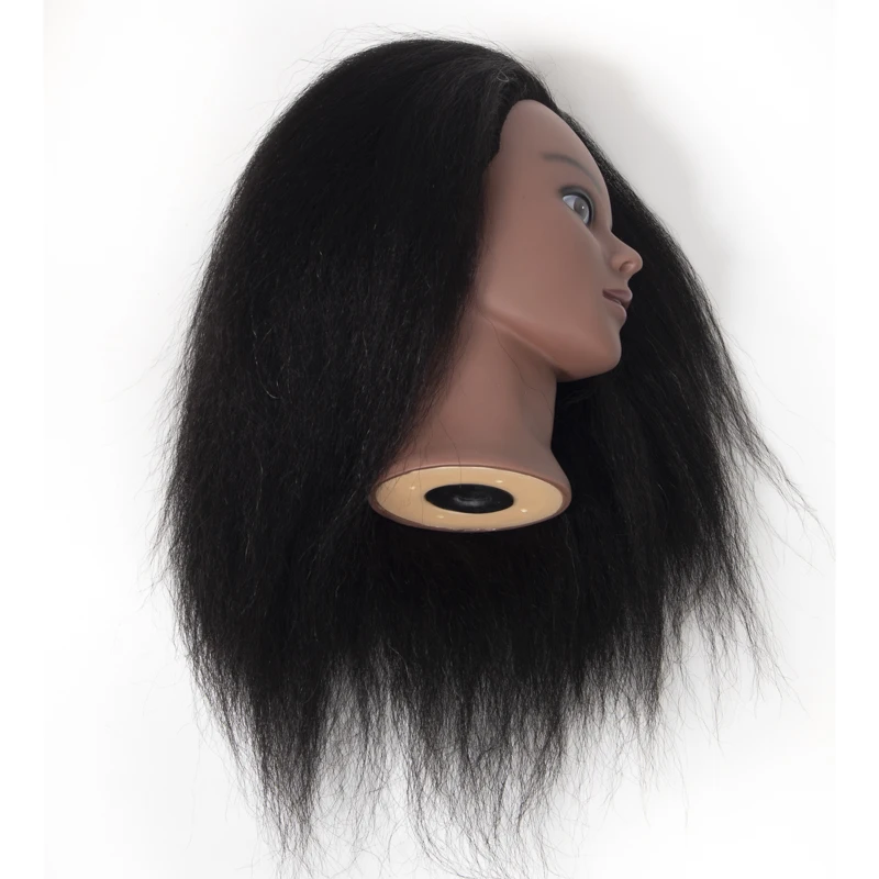 

Real African-skinned mannequin head practice braided hair with dummy head, Coffee