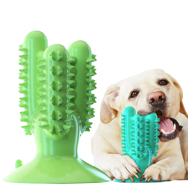 

Amazon Hot Sale TPR Teeth Cleaning Pet Dog Playing Chew Toys Cactus Dog Toothbrush Pet Supplies, Blue/yellow/green