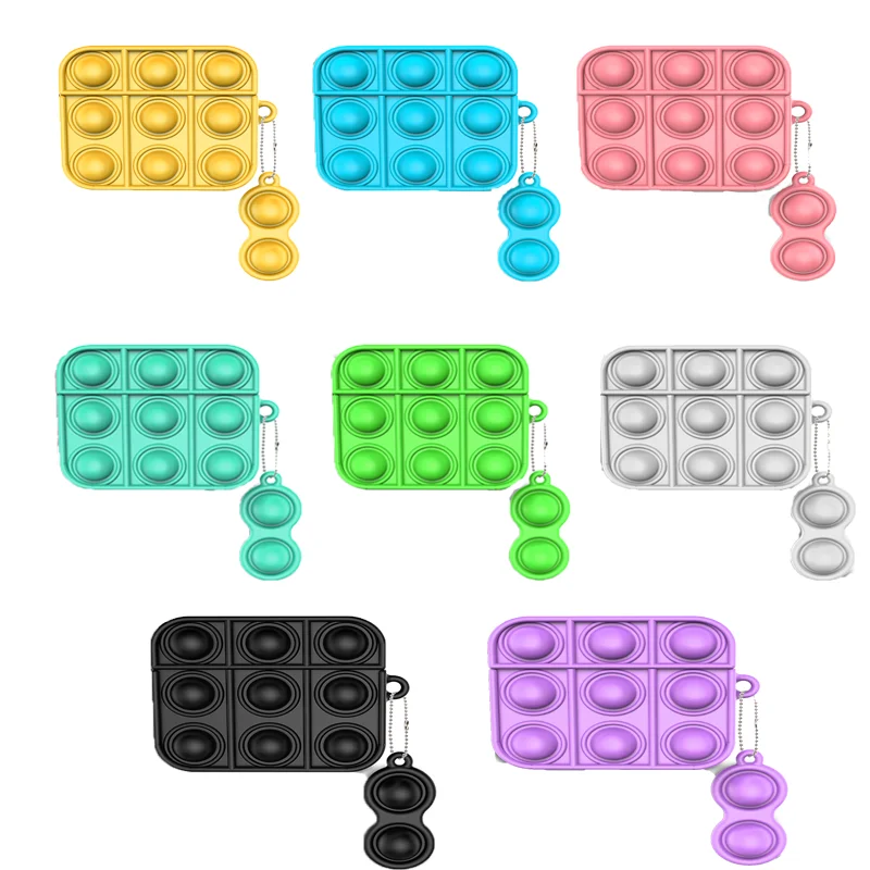 

Designer for airpod 3 case 2021 push pop bubble fidget toy for airpod 3 silicone case decompression case, 10 colors optional