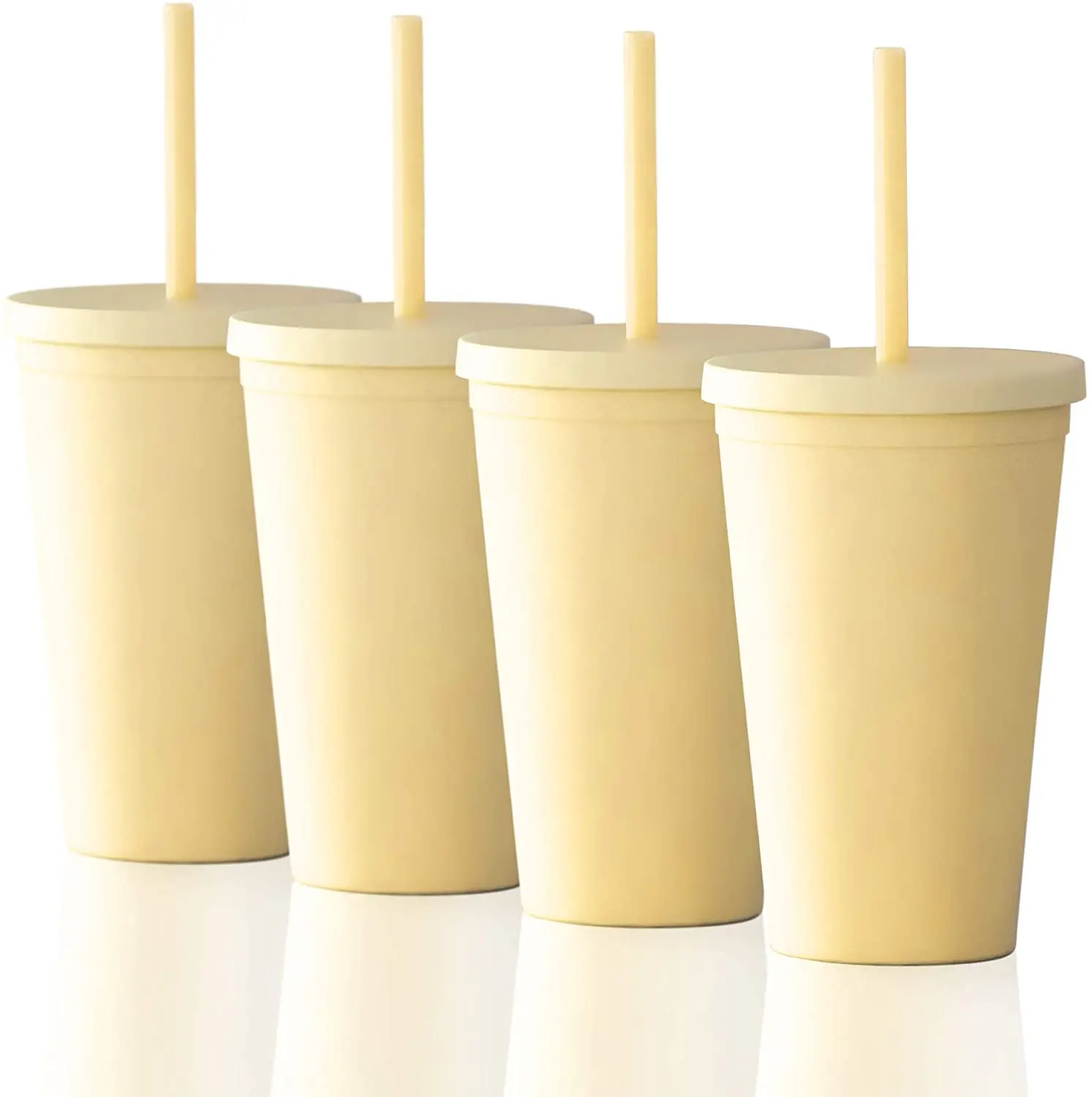 

2021 wholesale Matte Color 16oz Double Wall BPA free skinny acrylic tumbler with straw and lid