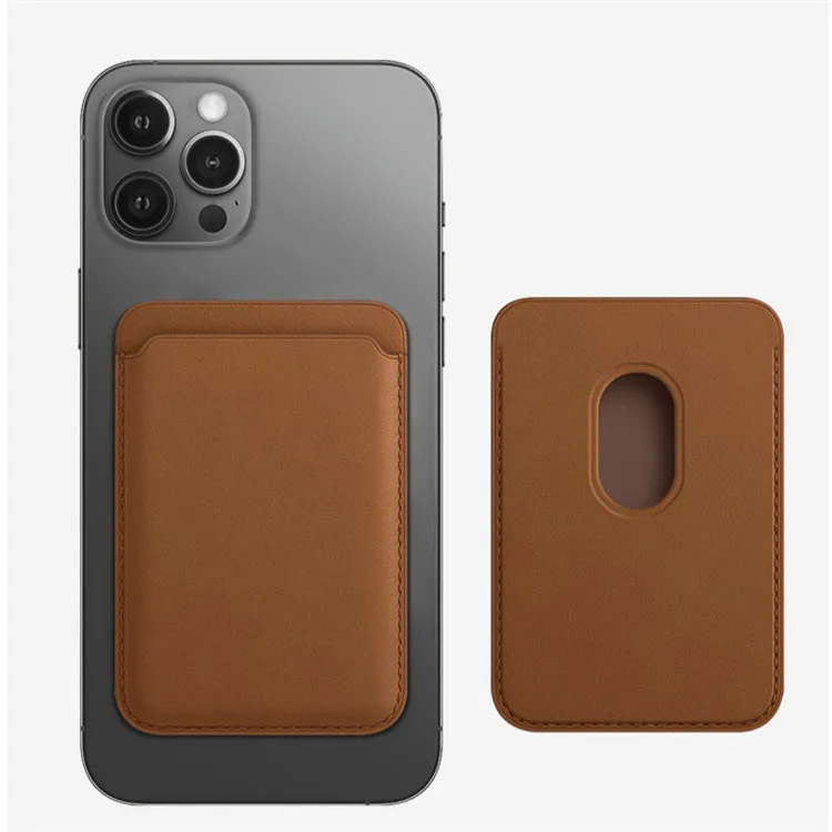 

GSCASE Leather Sticky Card Holder For Iphone 12 Pro Magsafe Wallet Pouch