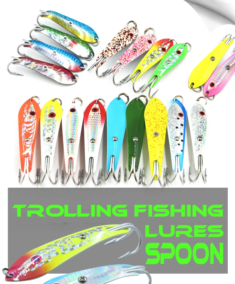 3.5" 9cm Painting Metal Jig Lures King Mackerel Fishing Drone Spoon