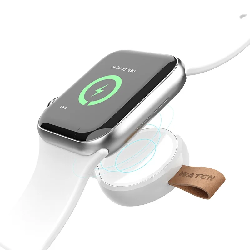 

Mini Magnetic Fast Wireless Charger Compatible Portable USB charging for apple iWatch Series SE 6 5 4 3 2 1, Black/ white