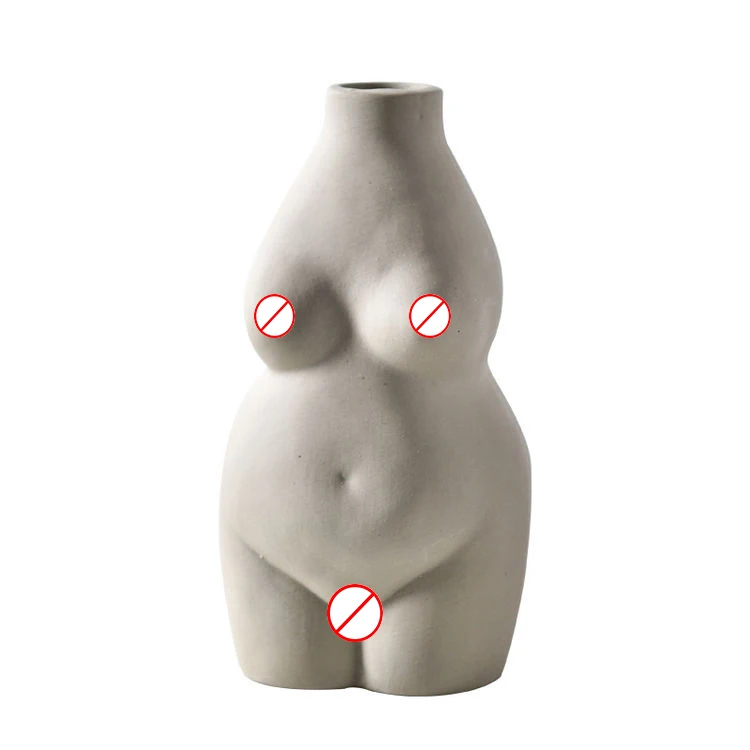 

Body Art Wohnzimmer Deko Simple Dried Flowers Female Body Vase, Original home table vase silhouette pottery fat woman bodyvase small