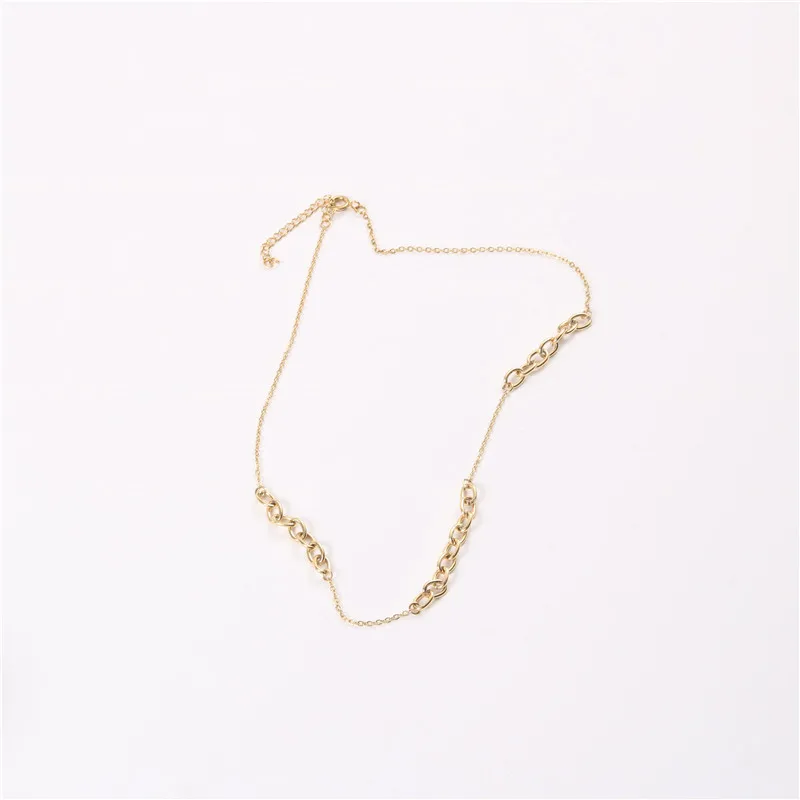 

igh End Gold Finish Trendy Stainless Steel Link Chain Necklace