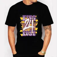 

100% Cotton Men's T-shirt RIP Kobe Bryant T Shirt Number 24 Printed Black Tshirt Men/women Summer Short-sleeved