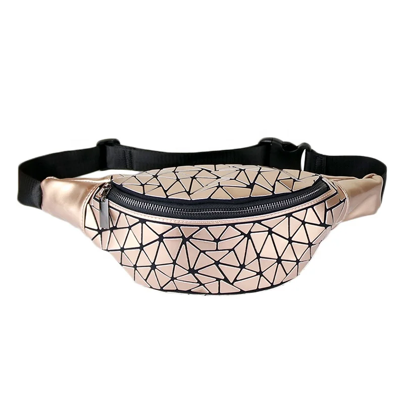 

Mulit Pocket Outdoor Irregular Geometric utility chest belt bag For men, Silver, golden, black