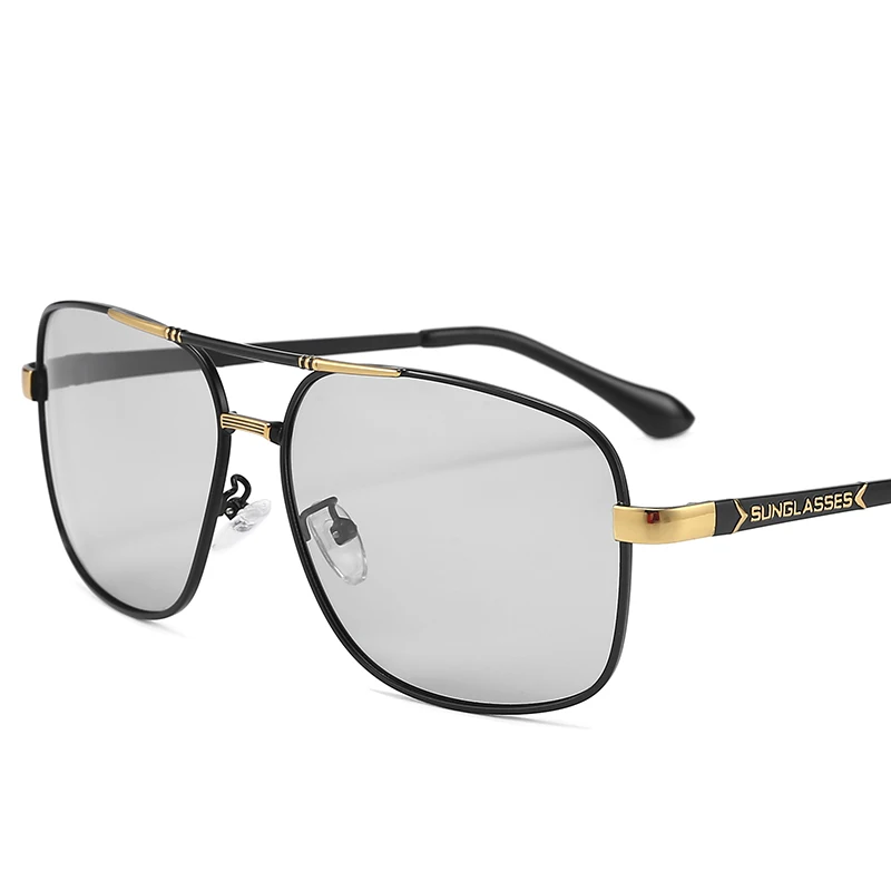 

Custom Logo Uv Classic Gradient Reflective Day Night Quality Square Shape Beach Modern Photochromic Sunglasses