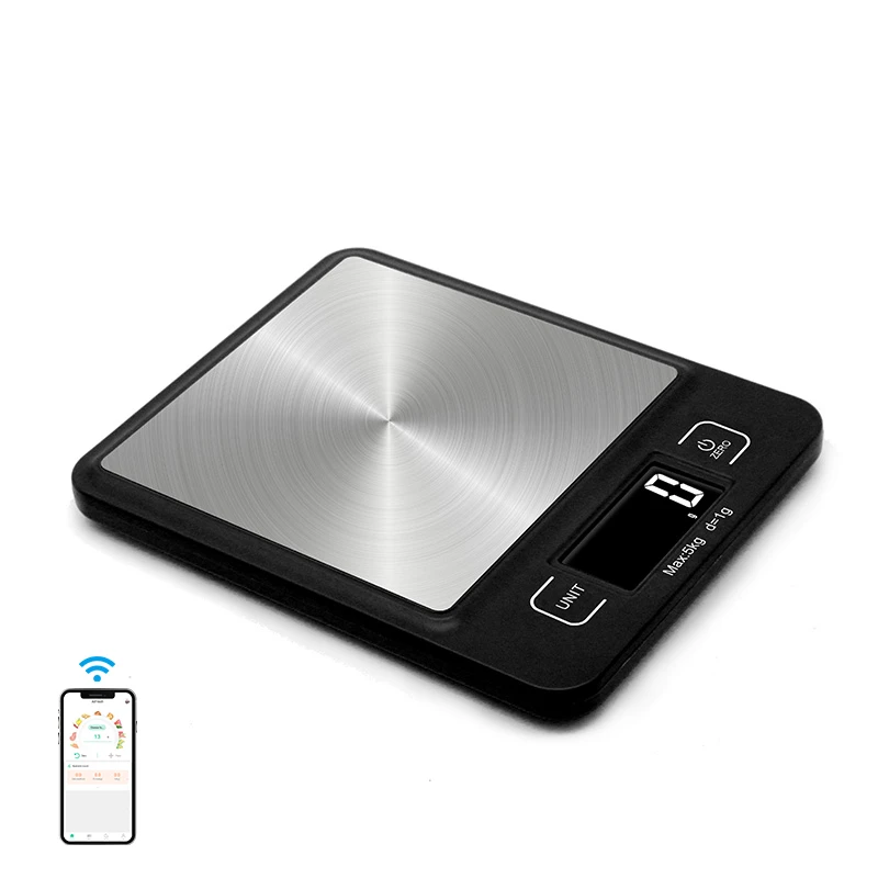 
5Kgs Digital Small Bluetooth Food Portable Nutritional Electronic Rechargeable Kitchen Weighing Scale 