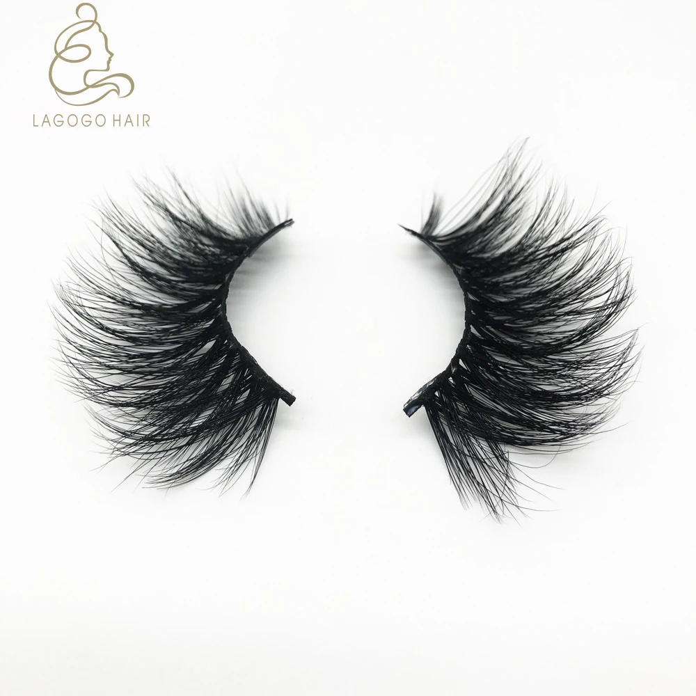 

Top quality fluffy lashes private label bulk 3d strip 30mm real mink lashes, Natural black