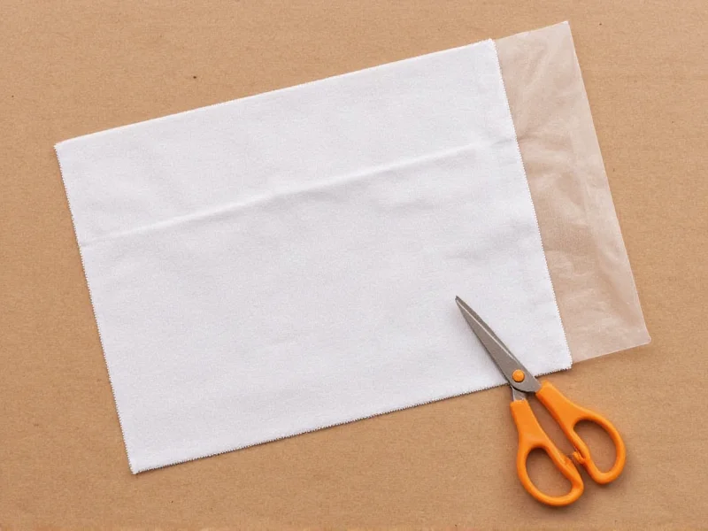 Cutting fabric for pocket pouch template on cardboard