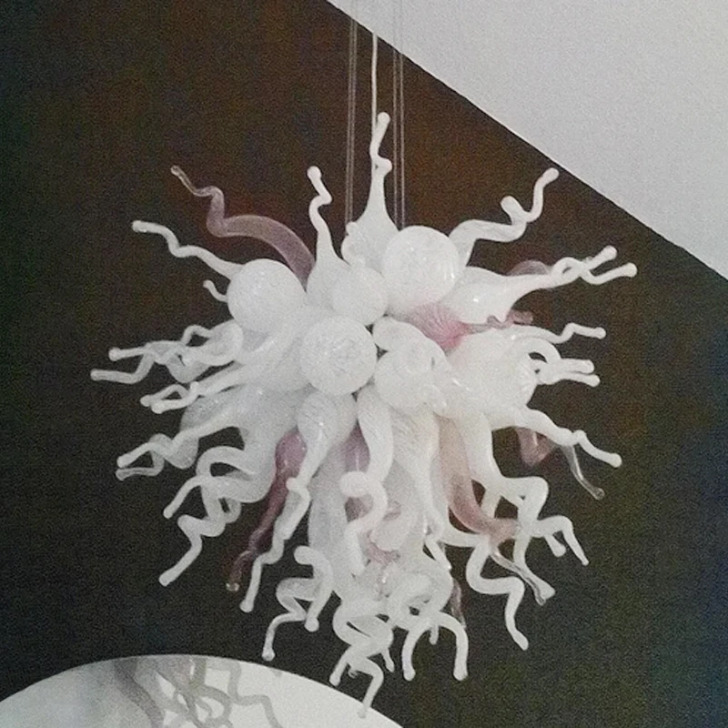 

Elegant White Pink Kitchen Customized Size Glass Pendant Light