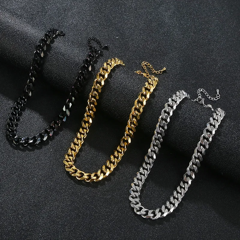 

18k PVD Gold Plated Cuba Necklace Stainless Steel Luxury Men Necklace Cuban Link Chain Necklace For Women