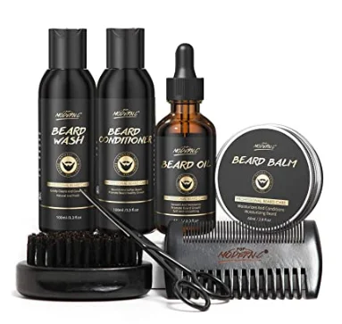 

Pure Moisturizing Smoothing Men Beard Growth Set Grooming Beard Grooming Kit Private Label Natural Black comb Customized Organic