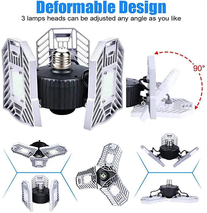 
New ETL Approved Led Deformable Garage Light LED Ceiling Light High Intensity Mining Lamps Ceiling LED Light 