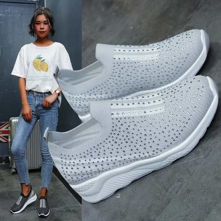 

New design sneakers breathable mesh wear resistant running women's casual shoes