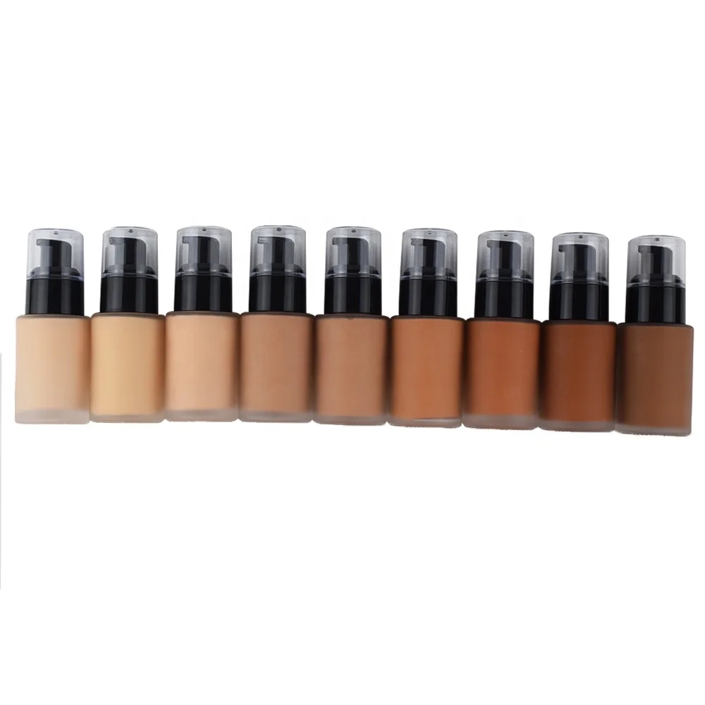 

2019 Branded Vegan Makeup Cosmetic Skin Care Foundation Private Label Matte Finish Full Coverage Makeup Foundation, 9colors