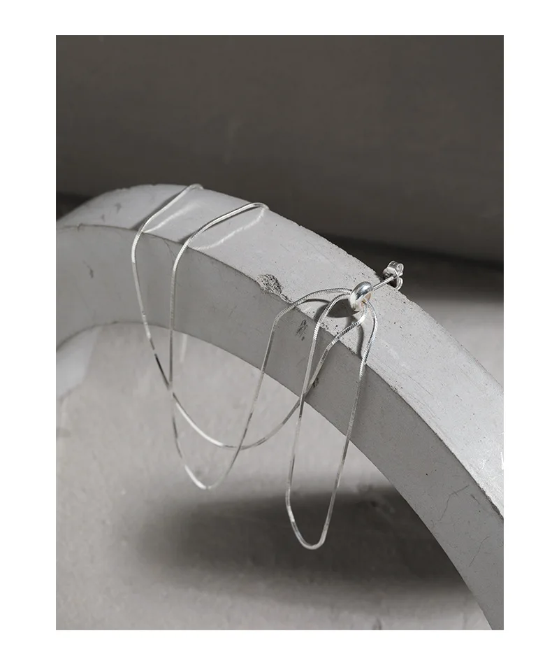 

VIANRLA 925 sterling silver elegant adjustable long chain stud earring women