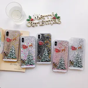 Christmas Tree Glitter Liquid Phone Case iPhone