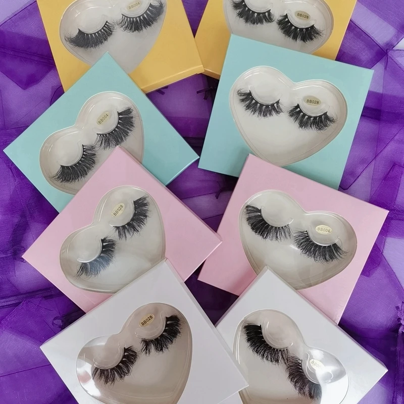

Wholesale full strip 3d mink lashes cruelty free fluffy 25mm mink eyelash vendor white pink heart lash boxes customize packing