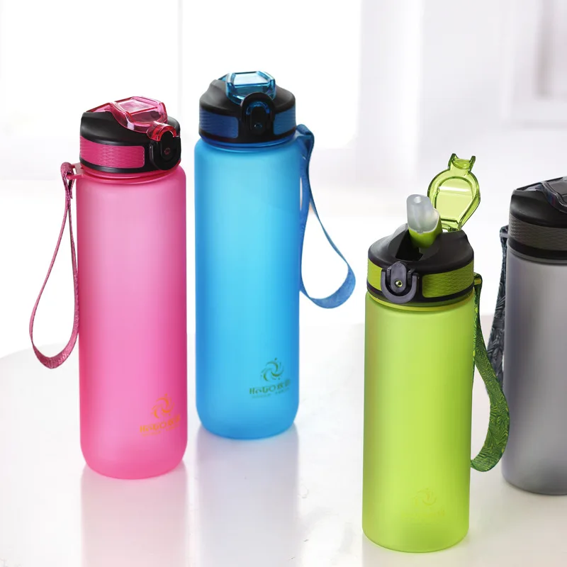 

Amazon hot bounce cover water botter sport outdoor sports bottle portable belt sports bottle gradient color plastic cup