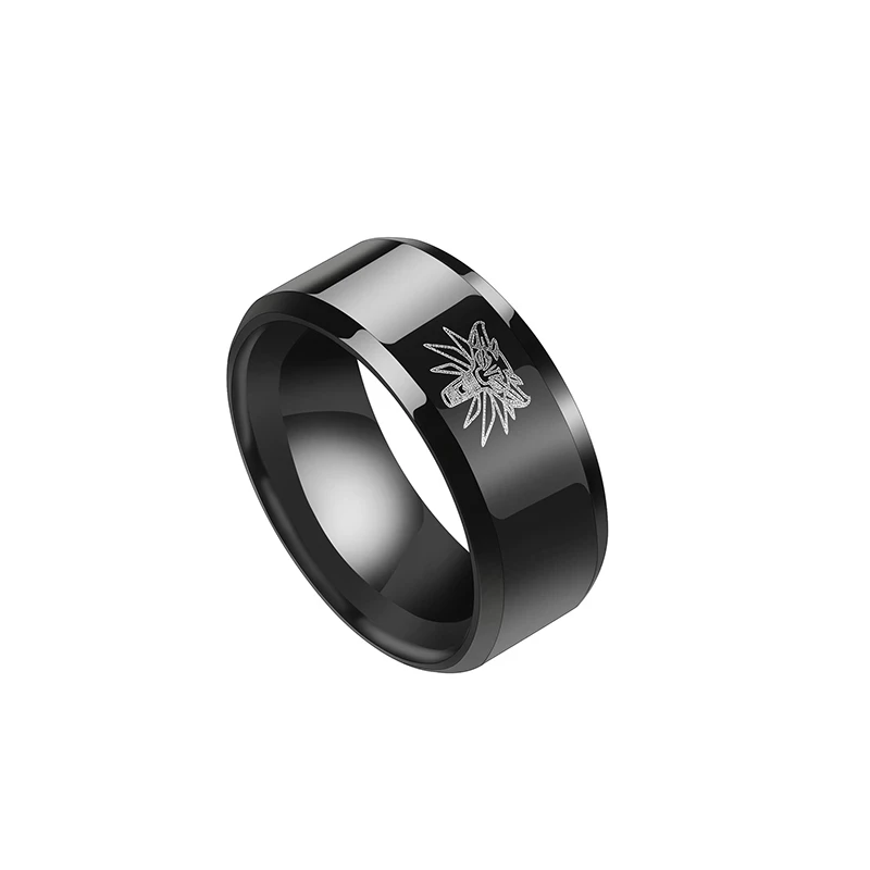 

Stainless Steel Classic Style Black Ring Chinese Dragon Ring For Men Wolf Head Ring Boy Boyfriend Women Gift, Customized color