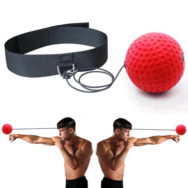 

Gym Fitness Reflex PU Foaming Speed Balls reflex Boxing Punching Ball With Headband, Black , red