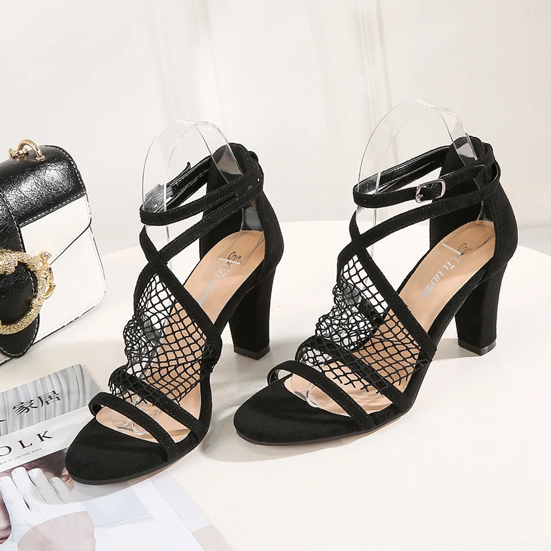 lace up gladiator block heel