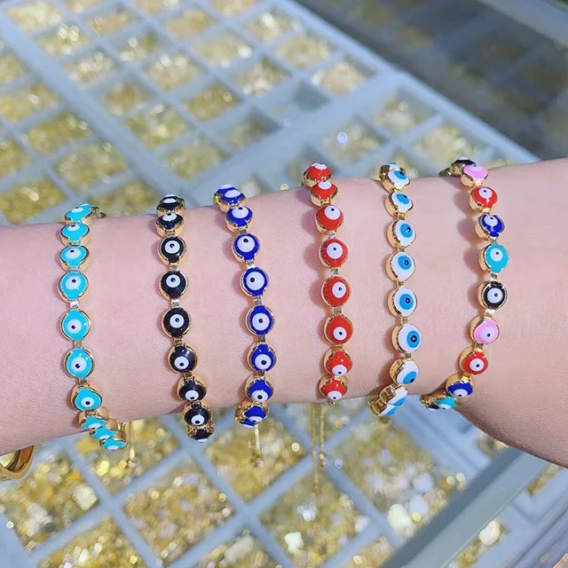 

Wholesale 18k gold plated eye bracelet fashion jewelry, Gold color