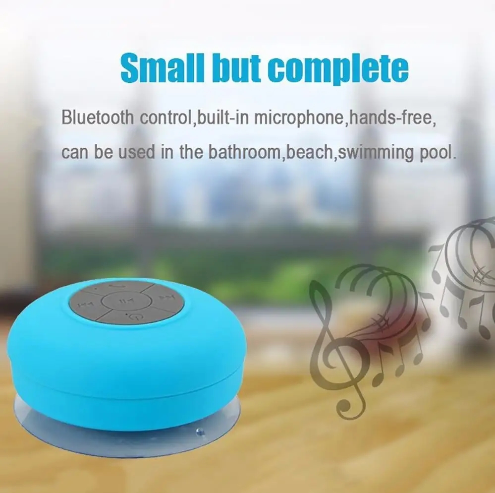 Strong Suction cup Bathroom Waterproof IPX4 Wireless Shower Blue tooth Speaker - ANKUX.COM