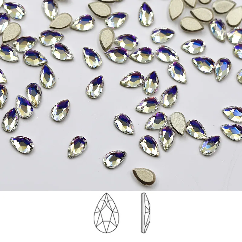 

Paso Sico Support Customized K9 Glass flatback teardrop rhinestones for Nail Art Decoration
