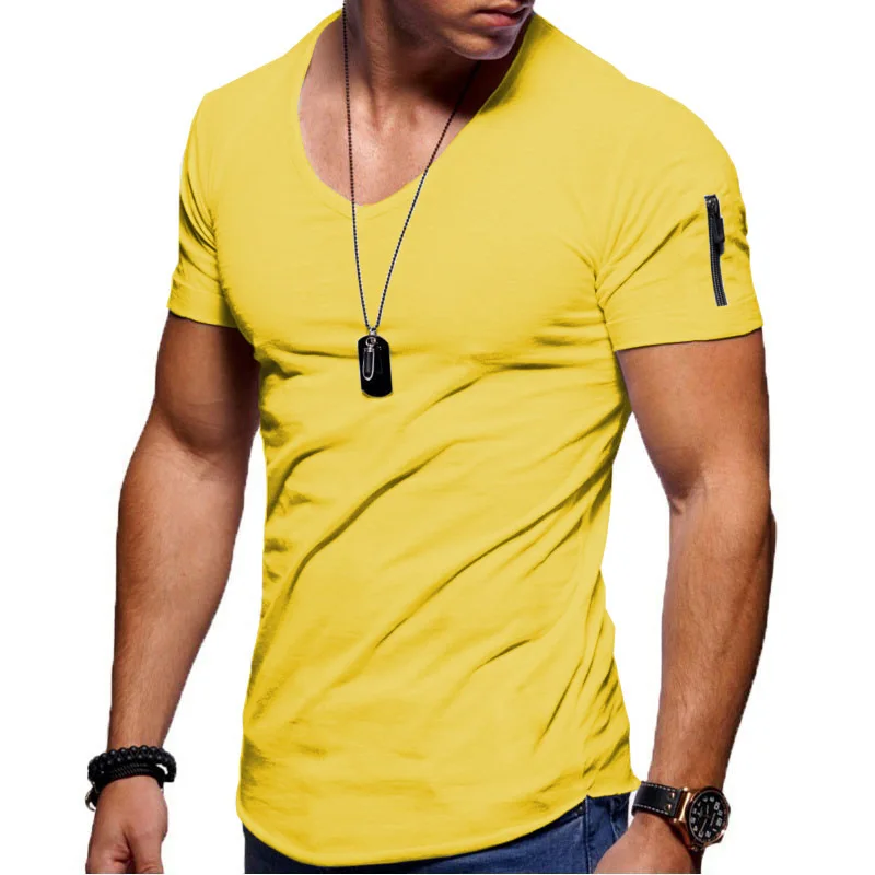 

CS043 2021 sports solid men's summer polo shirts plus size t - shirt casual v neck t shirts men, Custom color or our colour stock