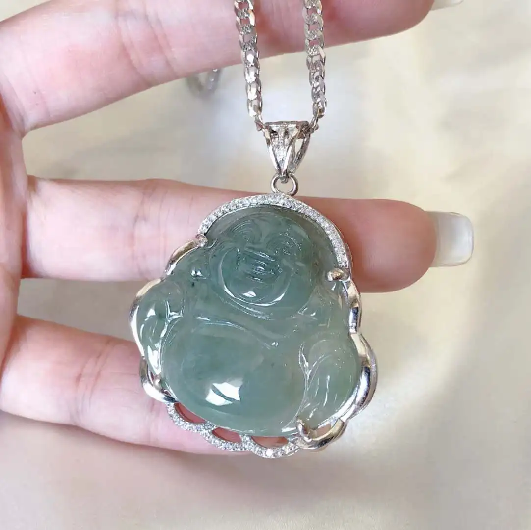 

wholesale 925 silver natural jade buddha pendant necklace china